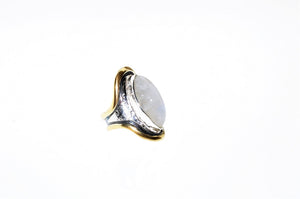 Moonstone ring,set in sterling silver and gold plated