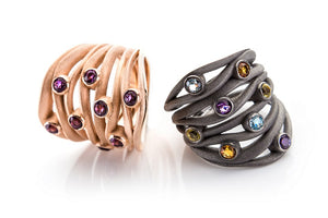 Sterling Silver Rings with Color Stones