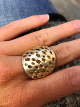 Two-tone ring set in gold plated  and sterling silver