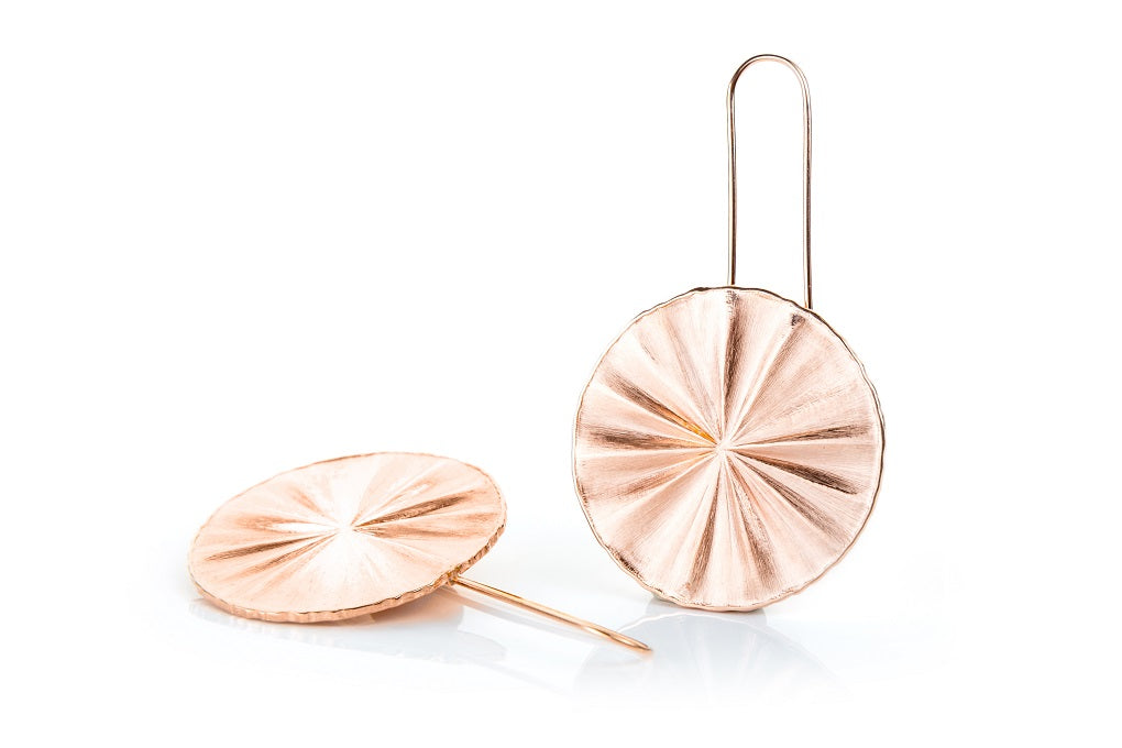 Sterling Silver Gold Plated Round Shape Earrings