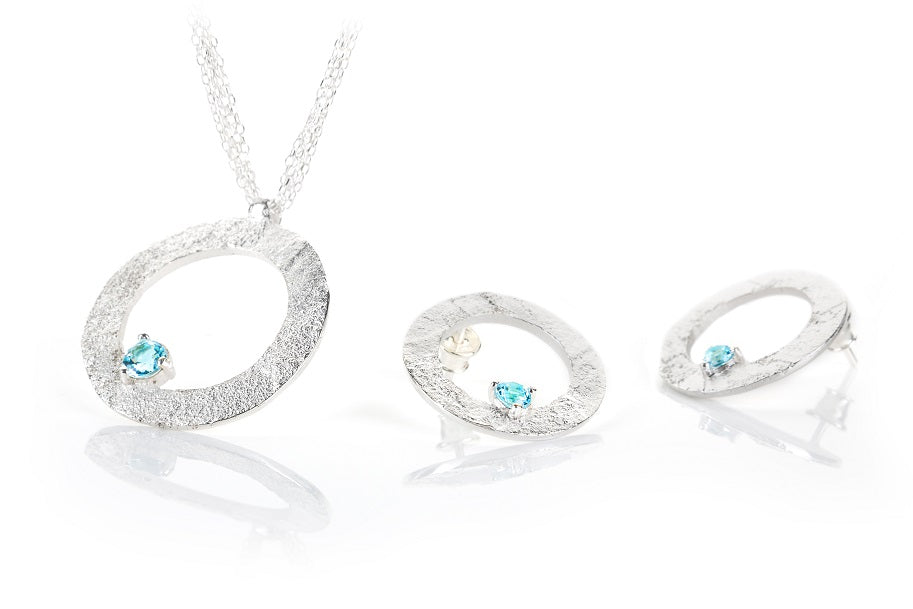 Sterling Silver and Blue Topaz Set