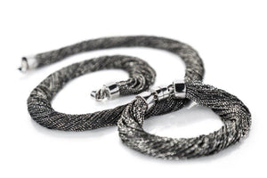 Diamented cut oxidized chain necklace and braclet