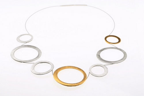 Two-tone necklace set in  gold plated sterling silver