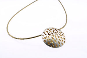 Two-tone necklace set in  gold plated sterling silver