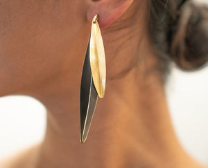 Sterling Silver Gold Plated and Oxidized Earrings