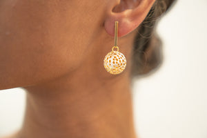 Sterling Silver and Gold Plated Bowl Earrings