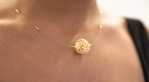 Sterling Silver and Gold Plated Bowl Chocker Necklace