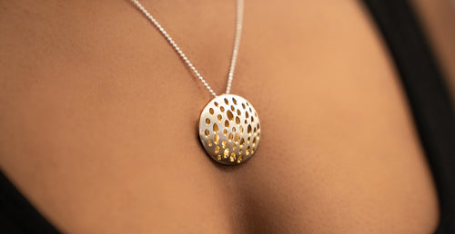 Sterling Silver and Gold Plated Disk Necklace