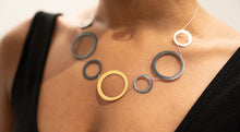 Sterling Silver Oxidized and Gold Plated Circle Shaped Set
